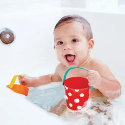 Hape Jouet de bain seaux colorés (3 pièces)