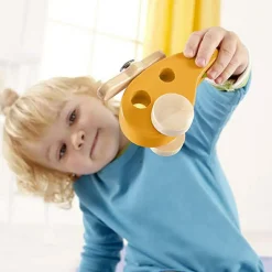 Sale Jouet en bois hélicoptère jaune Jouet À Tirer / Pousser