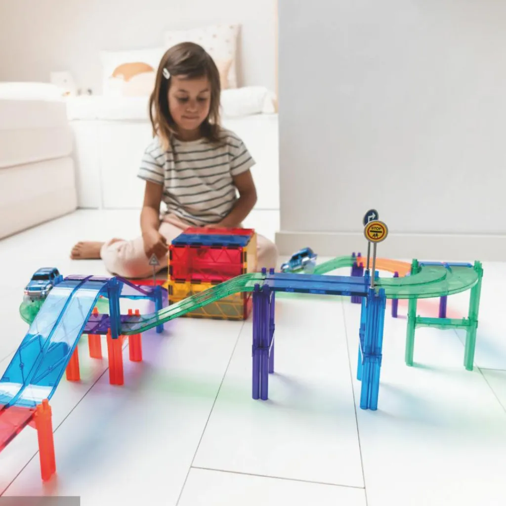 Kit de construction magnétiques circuit de couleur vive (65 pièces) Jeu De Construction