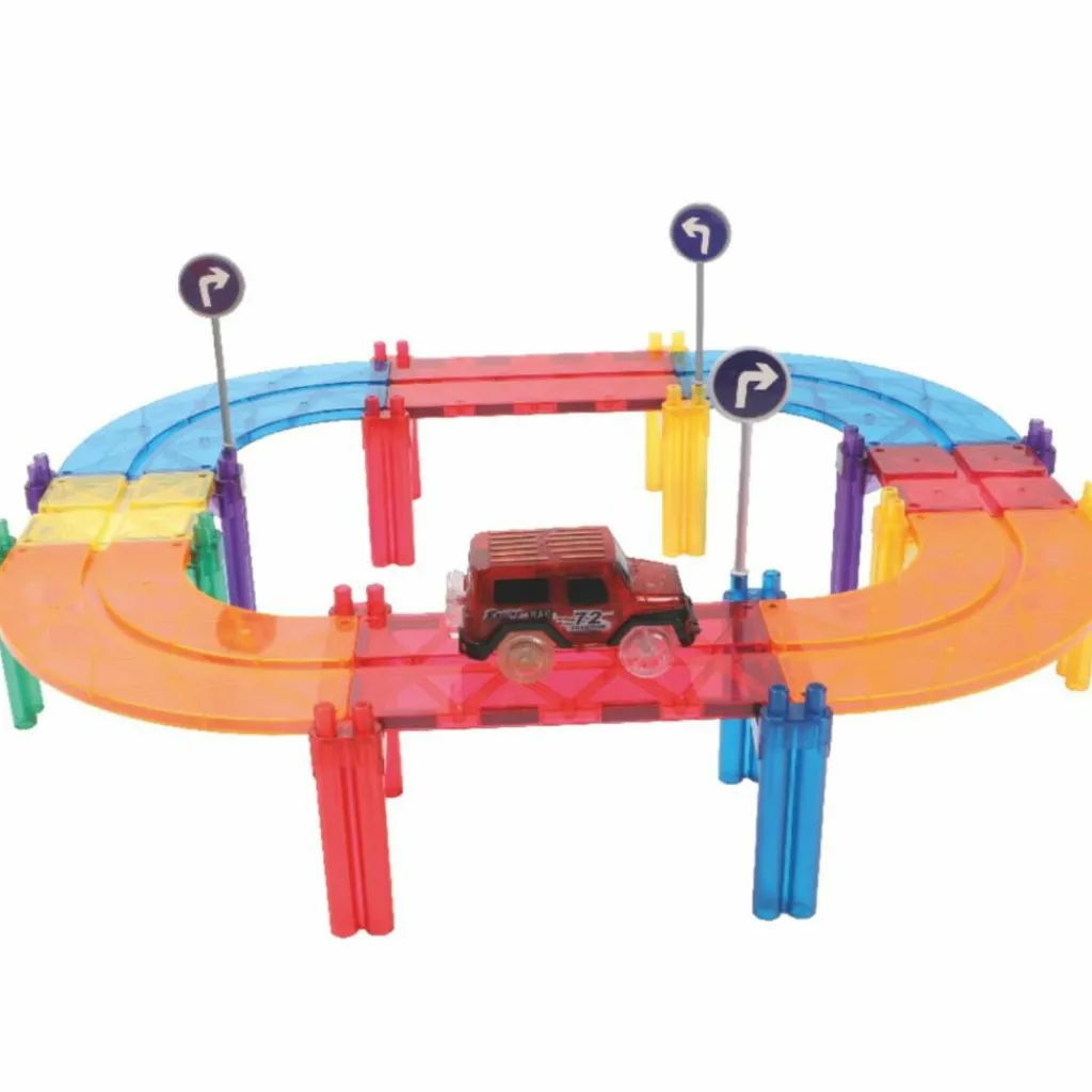 Kit de construction magnétiques circuit de couleur vive (65 pièces) Jeu De Construction