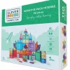 Cleverclixx Kit de construction magnétiques couleur vive (110 pièces)