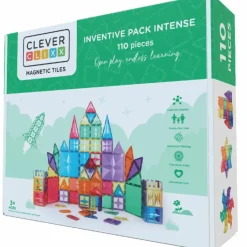 Cleverclixx Kit de construction magnétiques couleur vive (110 pièces)