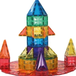 Cleverclixx Kit de construction magnétiques couleur vive (110 pièces)