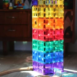 Cleverclixx Kit de construction magnétiques couleur vive (110 pièces)