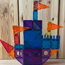 Cleverclixx Kit de construction magnétiques couleur vive (110 pièces)