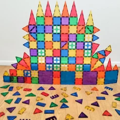 Cleverclixx Kit de construction magnétiques couleur vive (110 pièces)