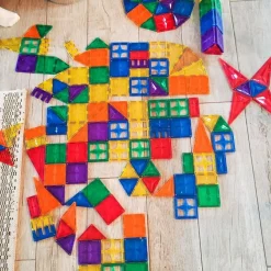 Cleverclixx Kit de construction magnétiques couleur vive (110 pièces)