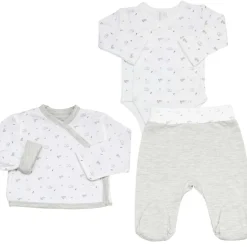 Trois Kilos Sept Kit de naissance Gris chiné 3 pièces (1 mois)