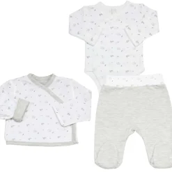 Trois Kilos Sept Kit de naissance Gris chiné 3 pièces (3 mois)