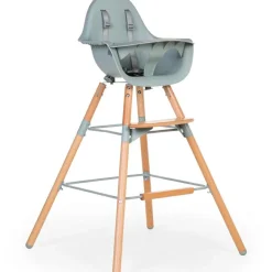 Childhome Kit de pieds longs pour chaise haute Evolu extra + repose-pieds en bois naturel menthe