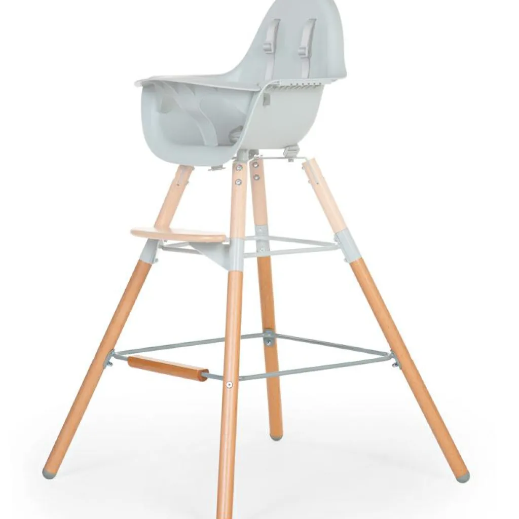 Childhome Kit de pieds longs pour chaise haute Evolu extra + repose-pieds en bois naturel menthe