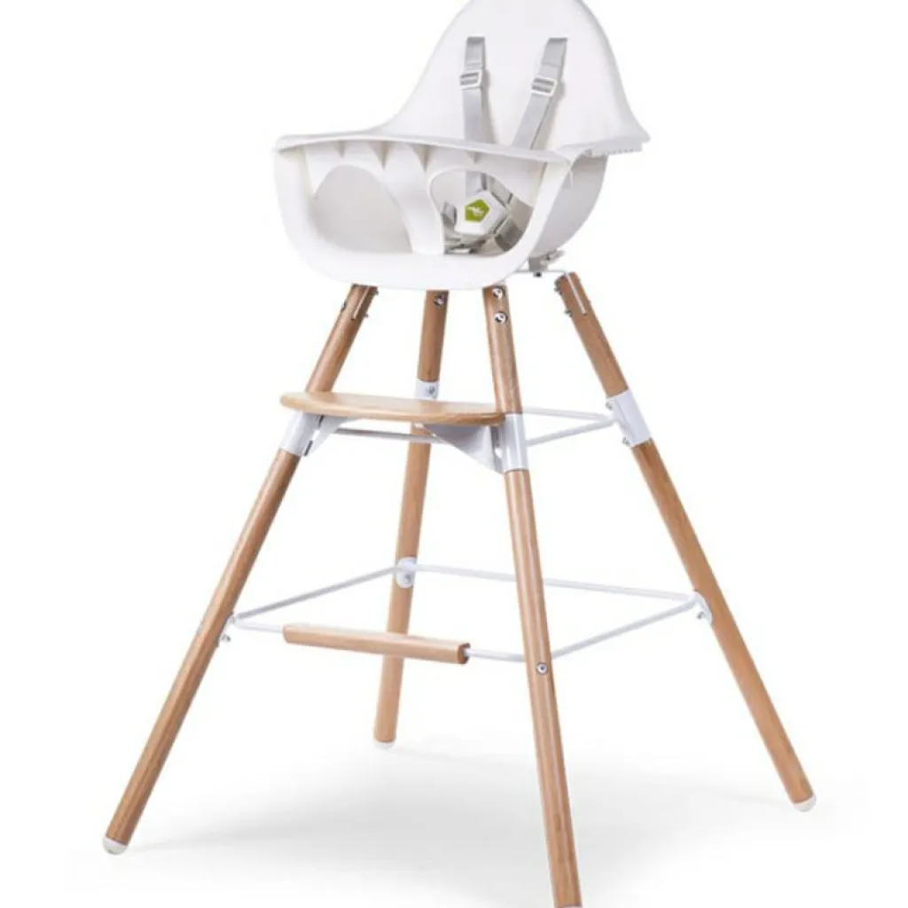 Childhome Kit de pieds longs pour chaise haute Evolu + repose-pieds en bois naturel blanc
