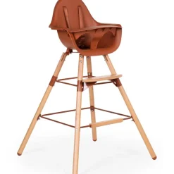 Childhome Kit de pieds longs pour chaise haute Evolu extra + repose-pieds en bois naturel terracotta