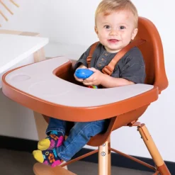 Childhome Kit de pieds longs pour chaise haute Evolu extra + repose-pieds en bois naturel terracotta