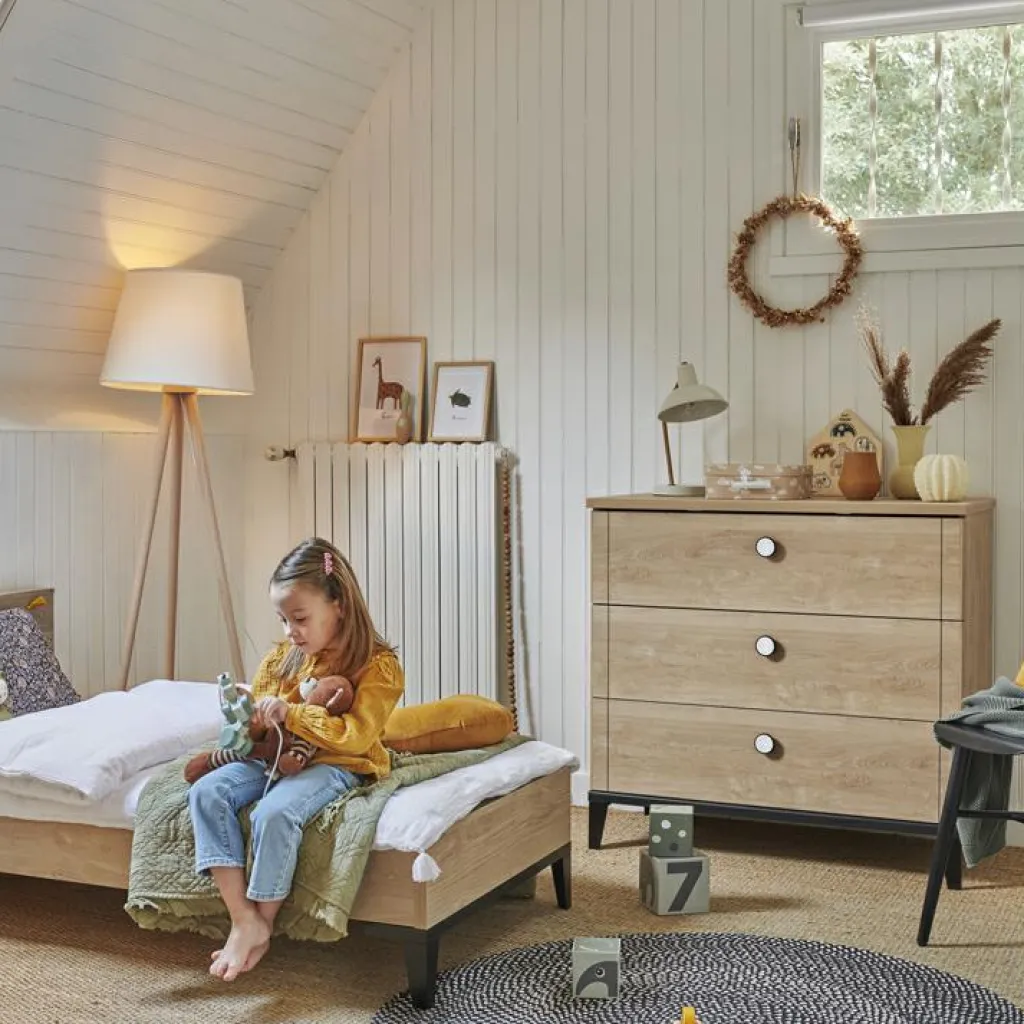 Hot Kit de transformation 2 pans 140 cm en chêne blond noir Marcel Accessoires Lit Bébé