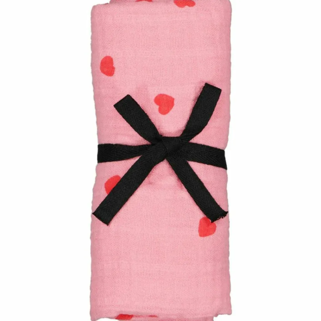 Rose in April Lange Bianca Coeur Rose-Rouge (70 x 70 cm)