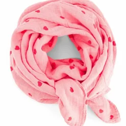 Rose in April Lange Bianca Coeur Rose-Rouge (70 x 70 cm)