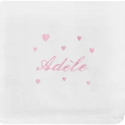 Lange coeur rose pastel personnalisable (70 x 70 cm) Lange