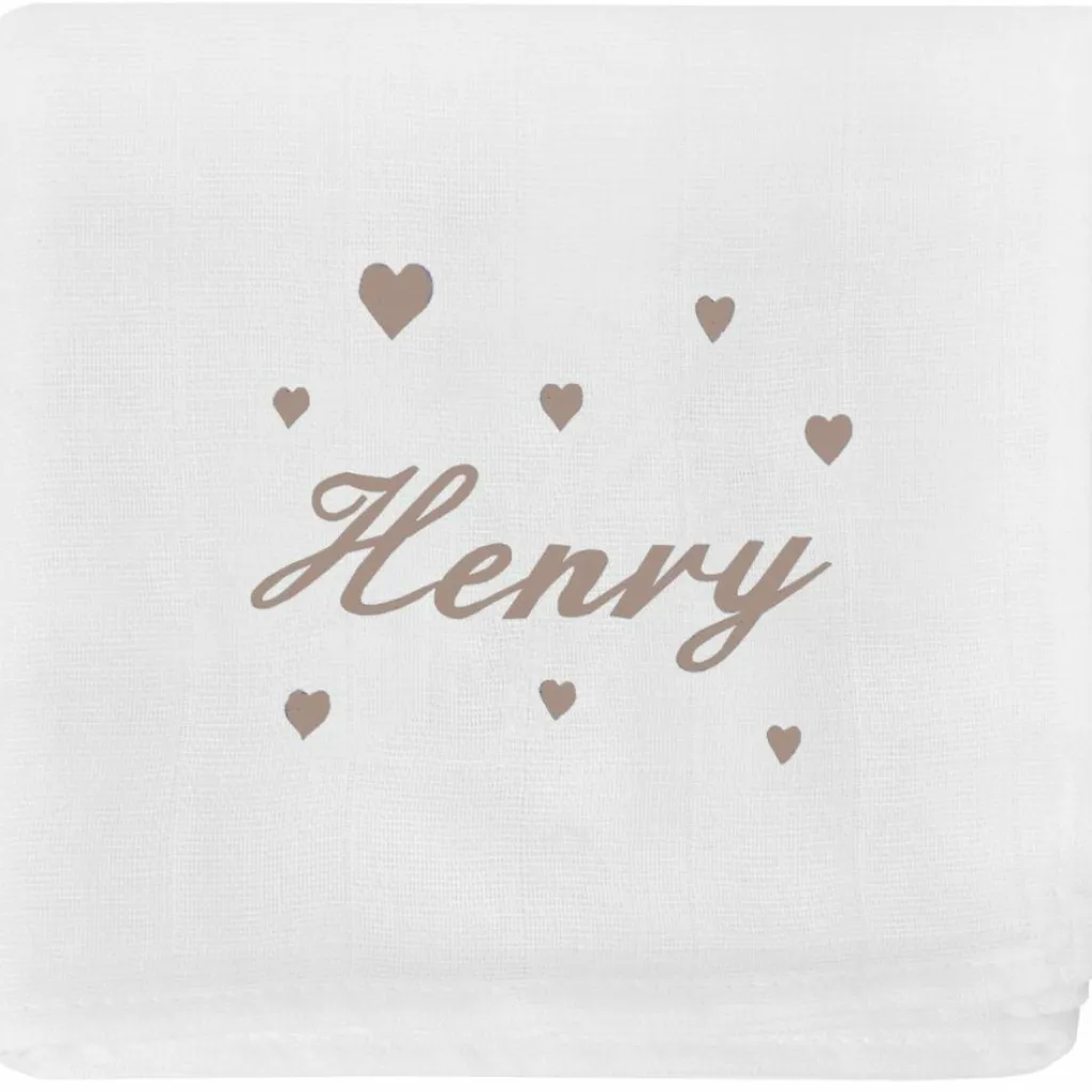 Clearance Lange coeur taupe personnalisable (70 x 70 cm) Lange