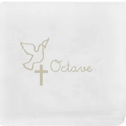 Best Lange de baptême personnalisable beige (70 x 70 cm) Lange De Baptême