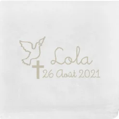 Best Lange de baptême personnalisable beige (70 x 70 cm) Lange De Baptême