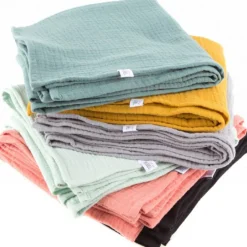 BEBEL Lange en coton noir réglisse (90 x 90 cm)