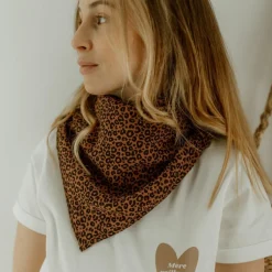 Lange Gaze Léopard Marron (65 x 65 cm) Lange