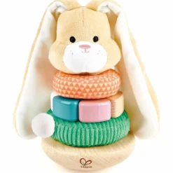 Hape Lapin à empiler en bois et tissu