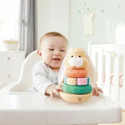 Hape Lapin à empiler en bois et tissu