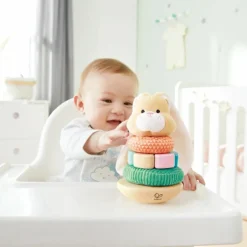 Hape Lapin à empiler en bois et tissu