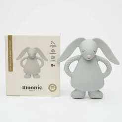 Moonie Lapin de dentition en caoutchouc naturel gris