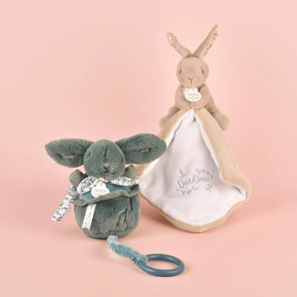 Doudou et Compagnie Lapin Doudou beige (10 cm)