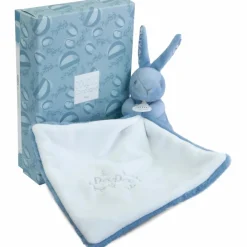 Lapin Doudou bleu (10 cm) Doudou Plat