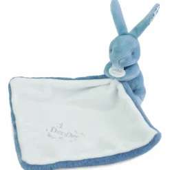 Lapin Doudou bleu (10 cm) Doudou Plat