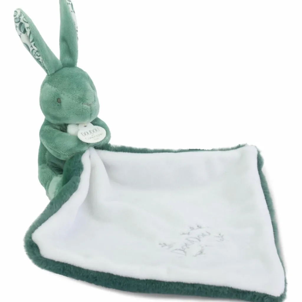 New Lapin Doudou vert sauge (10 cm) Doudou Plat
