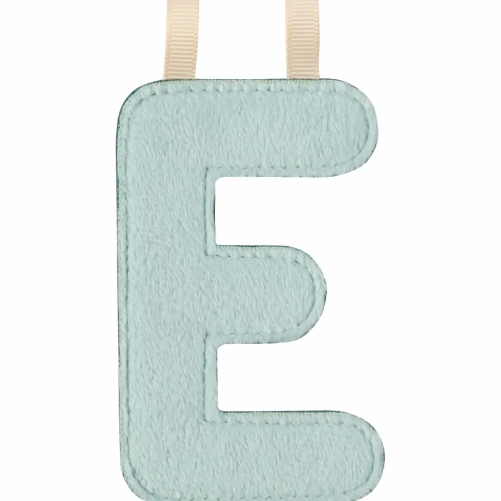 Lilliputiens Lettre phosphorescente en tissu à suspendre E Bleu