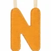 Lilliputiens Lettre phosphorescente en tissu à suspendre N Jaune