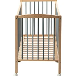 Combelle Lit à barreaux en bois Arthur hybride bleu gris (70 x 140 cm)