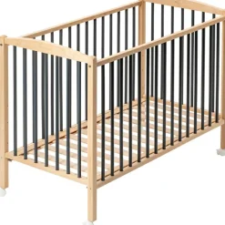 Lit à barreaux en bois Arthur hybride anthracite (60 x 120 cm) Lit À Barreaux