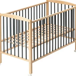 Lit à barreaux en bois Arthur hybride anthracite (60 x 120 cm) Lit À Barreaux