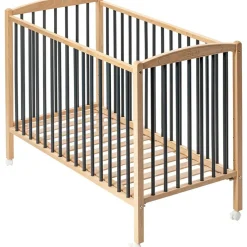 Lit à barreaux en bois Arthur hybride anthracite (60 x 120 cm) Lit À Barreaux