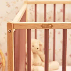 Combelle Lit à barreaux en bois Arthur hybride vieux rose (60 x 120 cm)