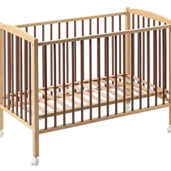 Combelle Lit à barreaux en bois Arthur hybride vieux rose (60 x 120 cm)