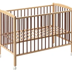 Combelle Lit à barreaux en bois Arthur hybride vieux rose (60 x 120 cm)