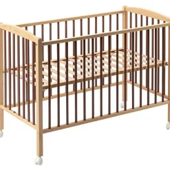 Combelle Lit à barreaux en bois Arthur hybride vieux rose (60 x 120 cm)