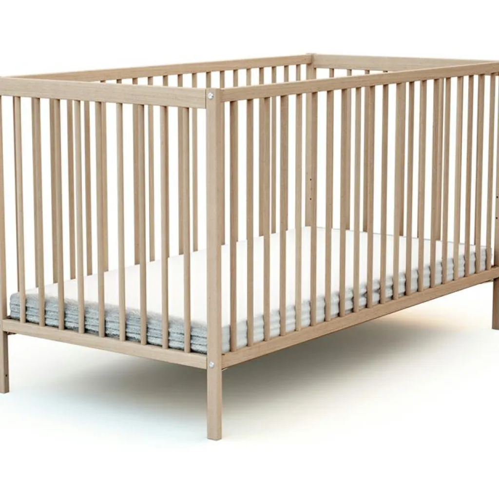 Discount Lit à barreaux en bois de hêtre brut Essentiel (70 x 140 cm) Lit À Barreaux