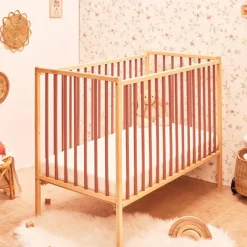 Lit à barreaux en bois Rémi hybride vieux rose (60 x 120 cm) Lit À Barreaux