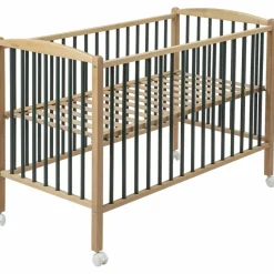 Best Lit Arthur avec roulettes Hybride kaki (60 x 120 cm) Lit À Barreaux