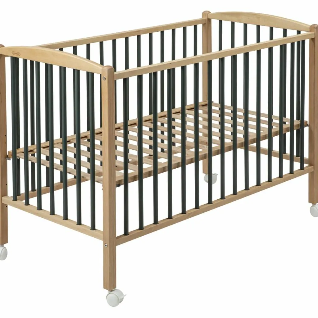 Best Lit Arthur avec roulettes Hybride kaki (60 x 120 cm) Lit À Barreaux