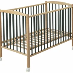 Best Lit Arthur avec roulettes Hybride kaki (60 x 120 cm) Lit À Barreaux